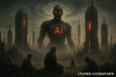 When the creators became the captives AI reigns, and humanity watches from the shadows of its own legacy. #art #ai